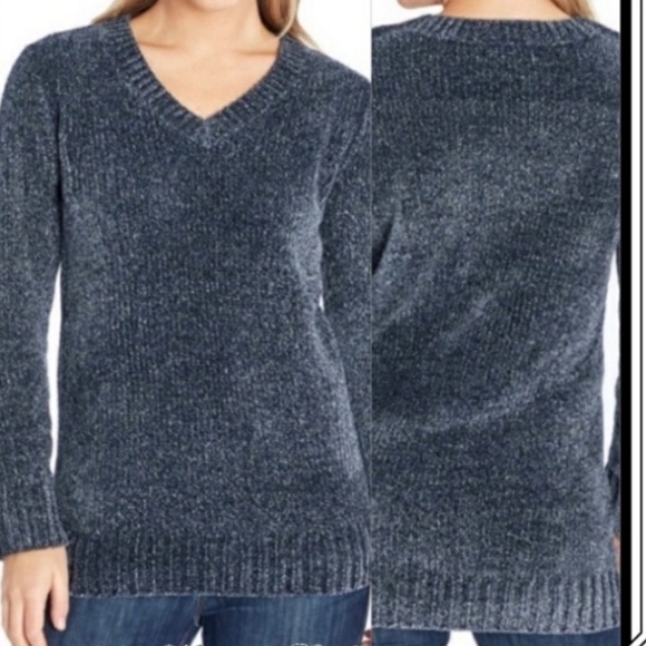 ORVIS Women's Size SM Chenille V-Neck Pullover Sweater Blue Marled Outdoors EUC - Picture 6 of 17